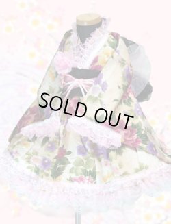 画像1: ＜Ａサイズ＞着物ドレスセット：百花繚乱花遊び（アイボリー）