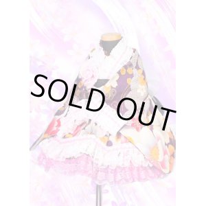 画像: ＜Ａサイズ＞着物ドレスセット：百花繚乱華鹿の子（紫） 