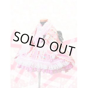 画像: Ａサイズ：浴衣ドレスセット（チェック柄に苺）