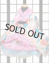 画像: ＜Ｂサイズ＞特選着物ドレスセット：波間の花（水色）
