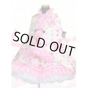 画像: Ｂサイズ：浴衣ドレスセット（クリーム地に大きな桜） 