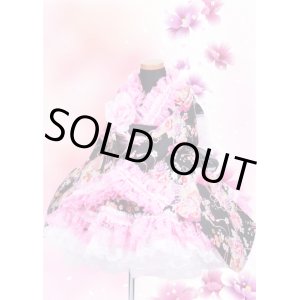 画像: ＜Bサイズ＞着物ドレスセット：舞扇（黒）