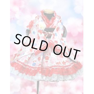 画像: 着物ドレスセット：花市松（ピンク）