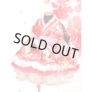 画像: ＜Ａサイズ＞着物ドレスセット：桜乱舞（赤）