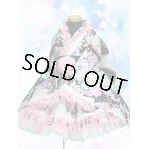 画像: 90〜110サイズ：浴衣ドレスセット（満開花に蝶）