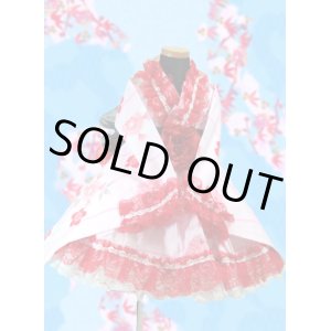 画像: 90〜110サイズ：浴衣ドレスセット（ピンク地に桜）