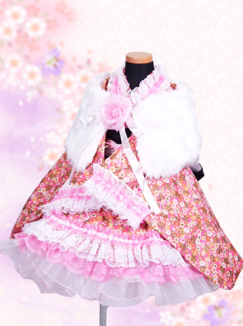 画像: ＜Bサイズ＞着物ドレスセット：姫桜（ピンク）