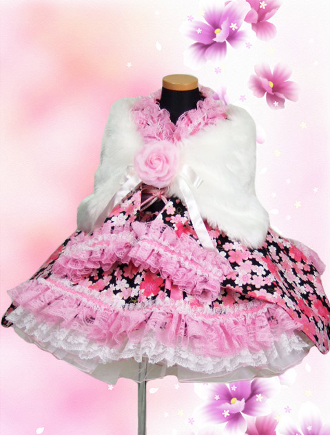 画像: ＜Ｃサイズ＞着物ドレスセット：桜の滝