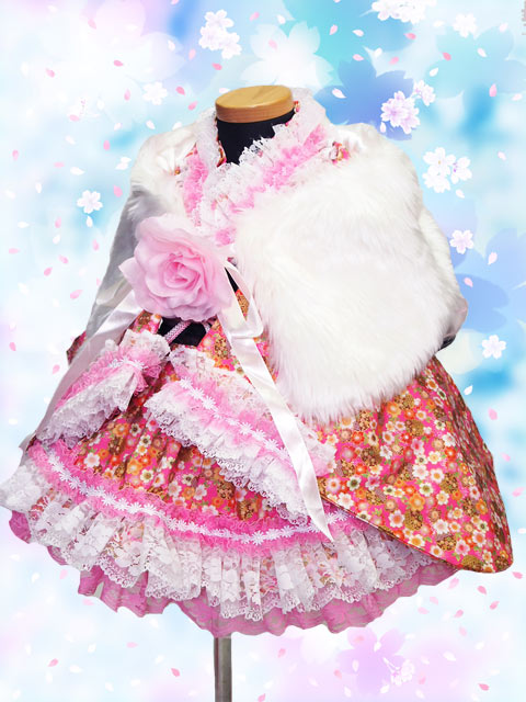 画像: ＜Ａサイズ＞着物ドレスセット：姫桜（ピンク）